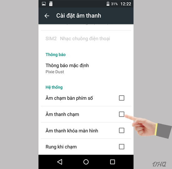 Tắt các âm thanh hệ thống